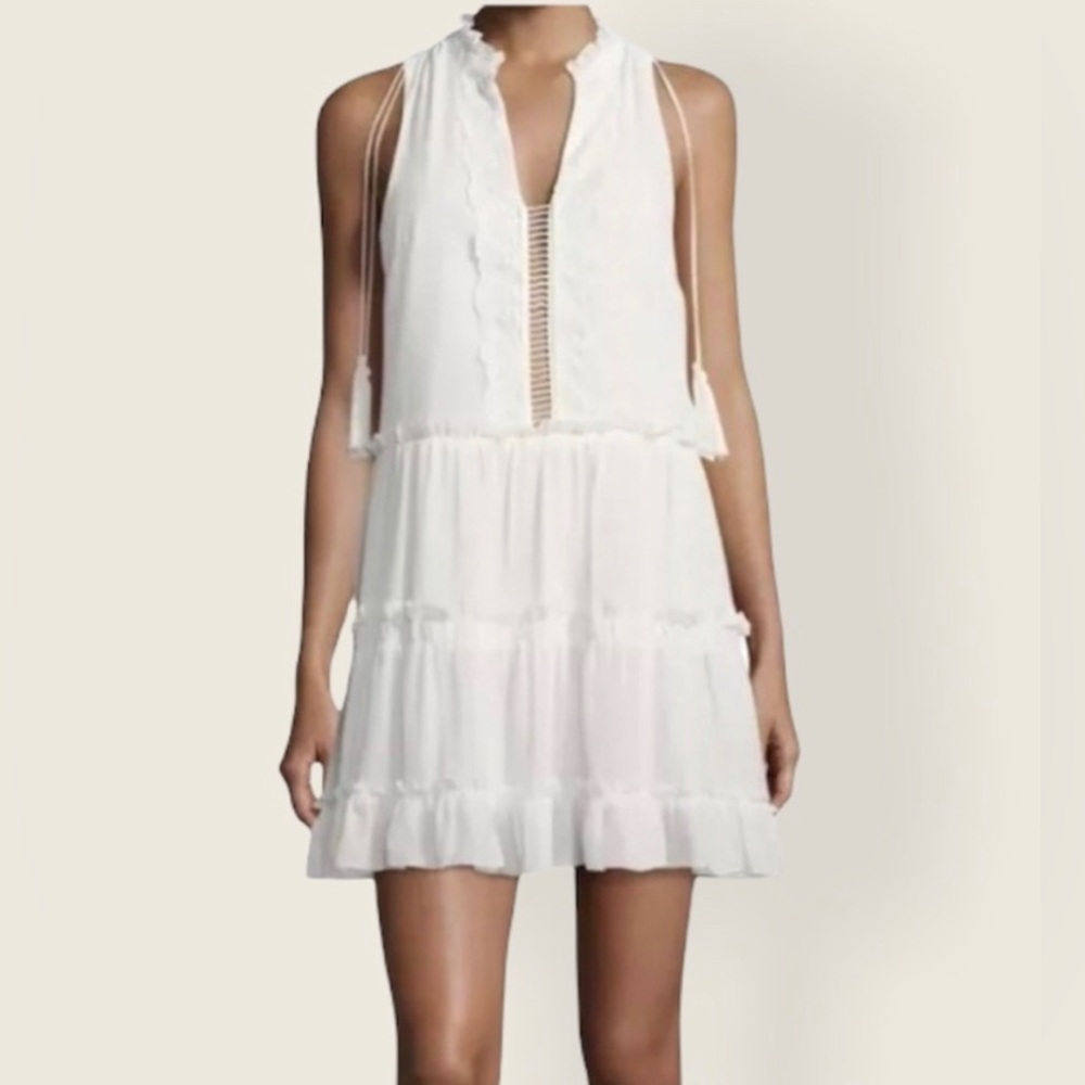 Red Carter Gisele Split-Neck Mini White 
Sun Dress Sleeveless Size Small